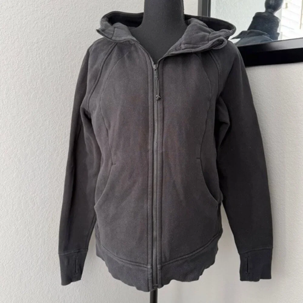 LULULEMON Scuba Full Zip Hoodie Sweatshirt Black Sz 10 - Picture 3 of 14